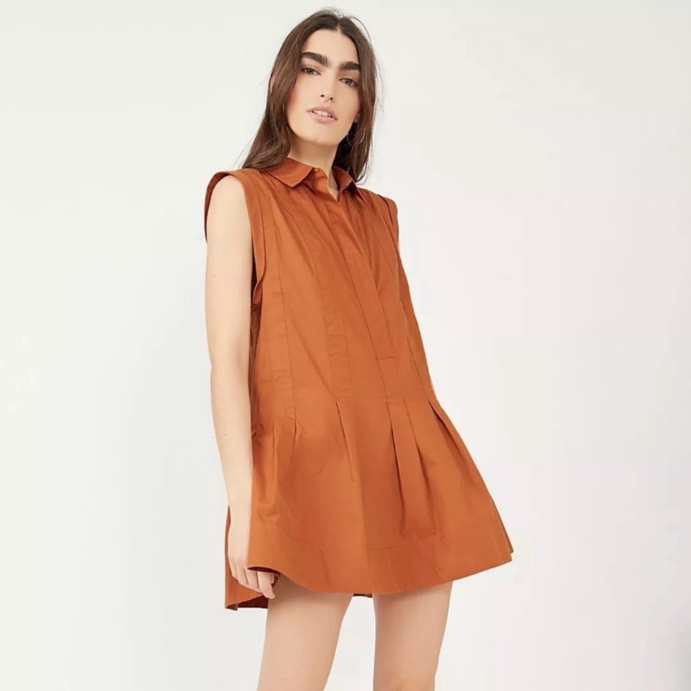 Free People Women’s Naomi Mini Dress Brown Size S Boho Cottagecore